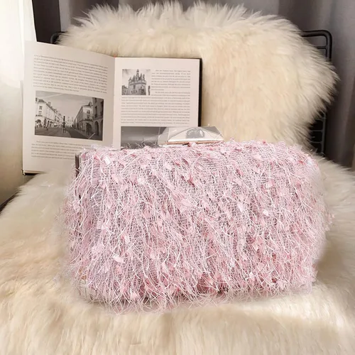 Miniatura 6 de CORIOS Bolsos de mano pequeños para mujer, bolso de noche esponjoso