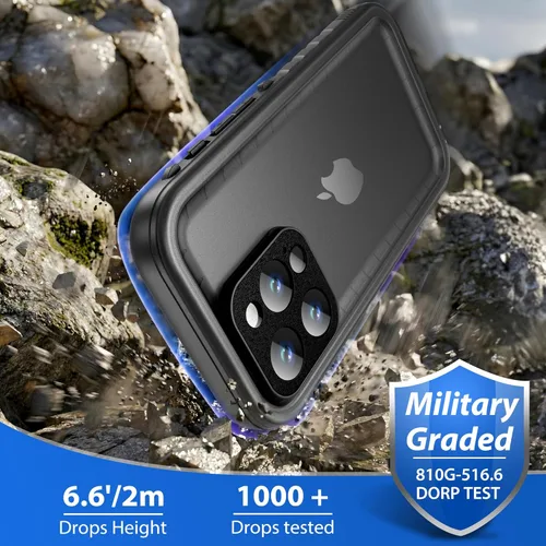 Miniatura 4 de SPORTLINK Funda para iPhone 15 Pro Max, IP68 resistente al agua, protección militar, cuerpo completo, resistente, a prueba de golpes, sellado 360, a