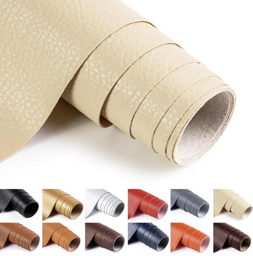Miniatura 16 de ANMINY Tela de cuero sintético de vinilo de 54" de ancho para tapicería por yarda de 0.7MM de espesor, cuero PU suave para exteriores