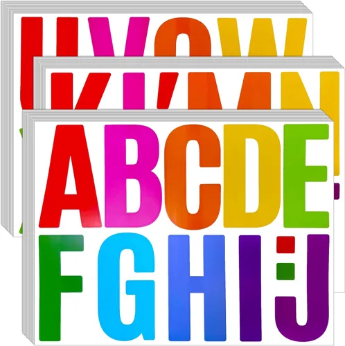 Bemeol 30 hojas de calcomanías de letras del alfabeto de 4 pulgadas, calcomanías autoadhesivas para decoración del hogar en el aula (multicolor)