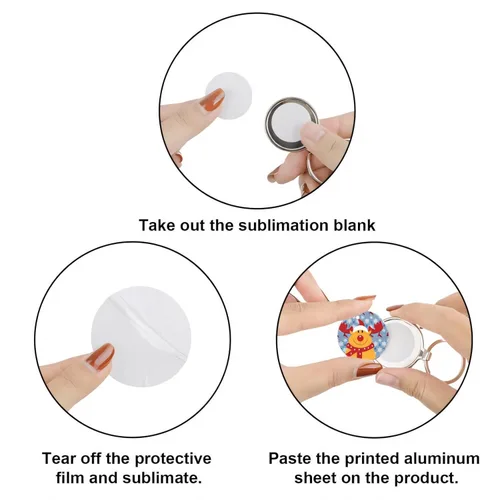 Miniatura 9 de Muka 100 piezas de láminas redondas de aluminio en blanco para sublimación de 2.5 pulgadas, tablero de aluminio de transferencia de calor