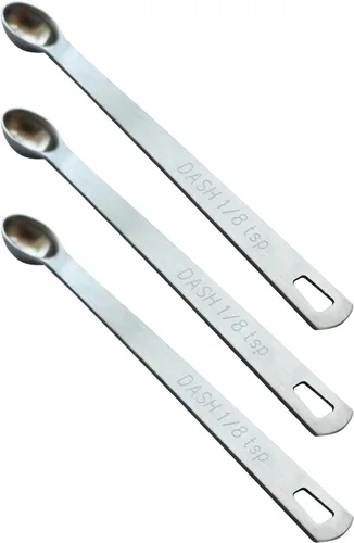 Miniatura 11 de 2 piezas 1/4 cucharadita (1/4 tsp, 1.25 ml, Tad) Cuchara de medición única pequeña, pequeñas cucharas de medida de acero inoxidable individuales