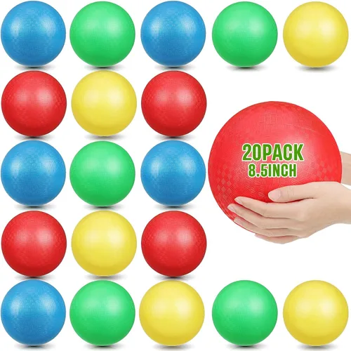 Miniatura 8 de Jerify Paquete de 20 bolas de dodgeballs grandes de 10 pulgadas, bolas coloridas para juegos infantiles, bolas inflables de rebote, bolas de juego