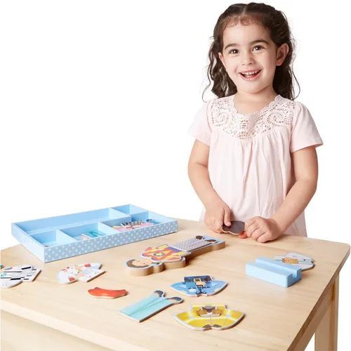 Miniatura 3 de Kit de juego de simulación muñeca magnética Julia para vestir, muñeca de madera (más de 25 piezas)