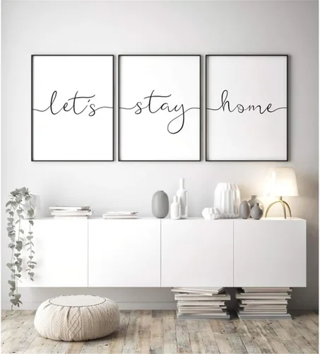 Miniatura 4 de Póster de 3 piezas con texto en inglés "Love Always Wins" (Love Always Wins), diseño de pared blanco y negro, arte de pared, pintura en lienzo
