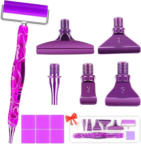 Miniatura 16 de Heyseri Juego de 14 piezas de herramientas y accesorios para bolígrafo de pintura de diamantes, exquisitas puntas de bolígrafo de metal de acero