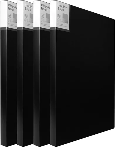 Miniatura 11 de Carpeta portafolio para portafolio de obras de arte, 2 paquetes de 9 x 12 pulgadas, carpeta de cartera negra con carpeta de película protectora