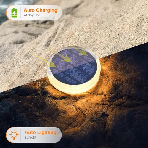 Miniatura 5 de YiLaie – Luces solares para escalones al aire libre, impermeables, blanco cálido, luces de escalera alimentadas por energía solar para escalones