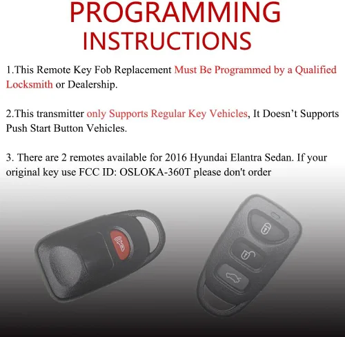 Miniatura 3 de MechanMagic Reemplazo de llavero remoto Compatible con Hyundai Elantra OSLOKA-423T 2016 2017 2018 2019 2020 Control remoto de entrada sin llave