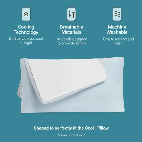 Miniatura 2 de Coop Home Goods Funda de almohada Cool+, tamaño King, funda de almohada refrescante para personas que duermen con calor, ultra suave y transpirable