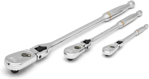 Miniatura 4 de GEARWRENCH Juego de trinquetes de lágrima de cabeza flexible de bloqueo de 90 dientes de 1/4", 3/8" y 1/2" - 81276T