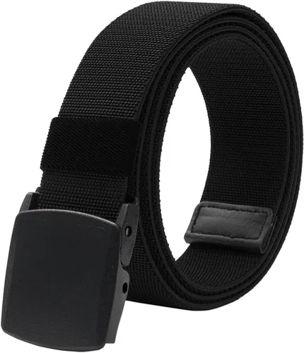 Miniatura 18 de LionVII Cinturones elásticos para hombre con hebilla de plástico sin metal para deportes de trabajo, fácil de recortar para adaptarse a cintura