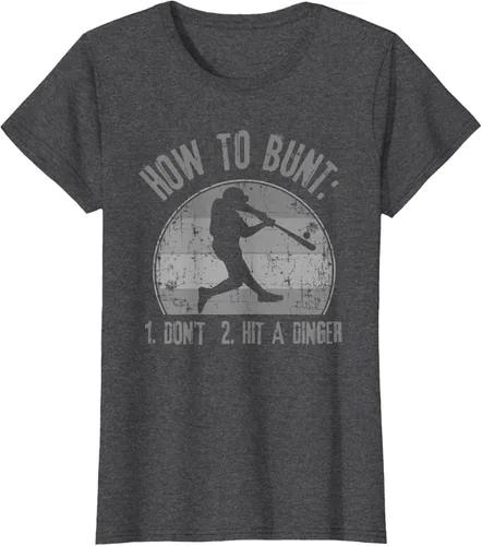 Miniatura 5 de Cómo Bunt Don't Hit A Dinger - Camiseta divertida de béisbol y sóftbol, Negro, S