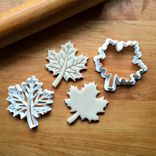 Miniatura 3 de Sweet Prints Inc Set of 2 Maple Leaf Cookie Cutters - Dishwasher Safe (2")