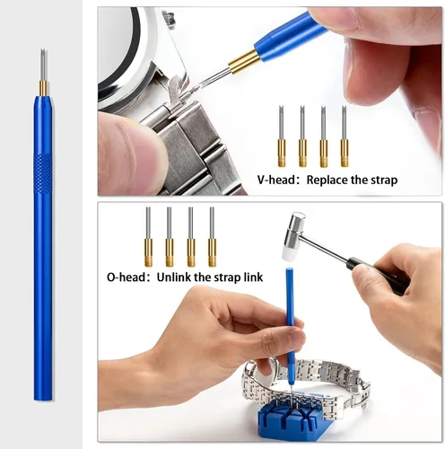 Miniatura 4 de Eventronic Kit de herramientas de extracción de eslabones de reloj, kit de herramientas de correa de reloj, juego de herramientas de barra