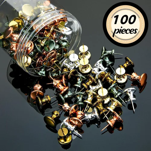 Miniatura 6 de Outus 100 piezas chinchetas gigantes tachuelas grandes con cabezas de plástico de 1 pulgada chinchetas jumbo para tablero de corcho mapas pósteres