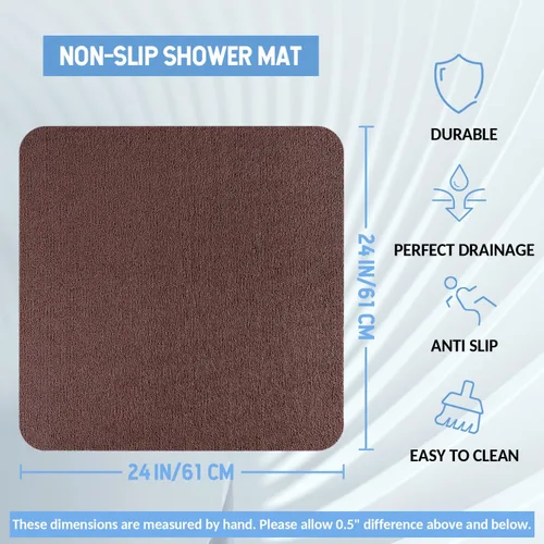Miniatura 177 de Hargiis - Tapete antideslizante de secado rápido para tina y ducha, tapete exfoliante para pies, para baño, cocina u hotel, beige, 24 x 16 pulgadas