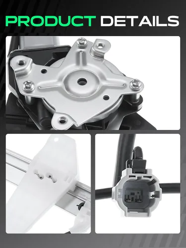 Miniatura 7 de YHTAUTO Elevalunas eléctrico trasero del lado del conductor con conjunto de motor de 2 pines compatible con Nissan Titan 2004-2015 Crew/Extended