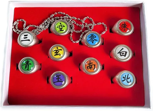 Miniatura 2 de Anime Rings Set Adjustable with Necklace Jewelry Cosplay Stuff Props Accessories