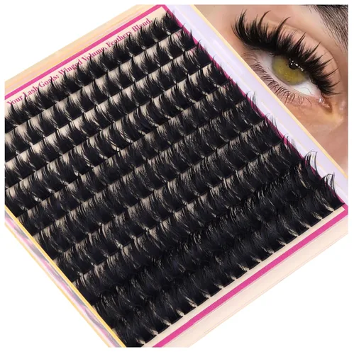 Miniatura 21 de Extensiones de racimos de pestañas voluminosas con racimos de manga puntiagudos, 300D, pestañas de 10-18 mm de grosor, extensiones de pestañas