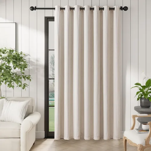 Miniatura 17 de jinchan Cortinas de 108 pulgadas Mezcla de Lino de Lino Semi Transparentes Filtrado de Luz y Resplandor Cortinas Extra Largas para Sala de Estar