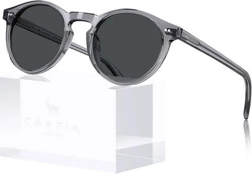 Miniatura 37 de CARFIA Gafas de sol redondas de acetato para hombre, polarizadas, protección UV, gafas de sol clásicas retro CA5289L