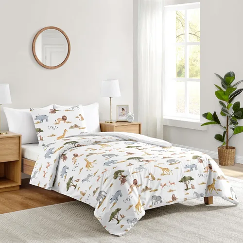 Miniatura 9 de Sweet Jojo Designs Juego de edredón individual de 2 piezas (elefantes grises) para niños/niñas, niños, ropa de cama para niños, cama en una bolsa