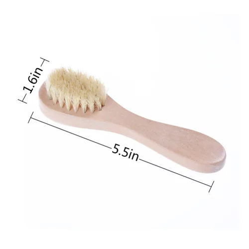 Miniatura 7 de Cepillo de limpieza facial para exfoliación facial, cepillo de cerdas naturales para cepillado en seco, juego de 3 unidades de limpieza de piel