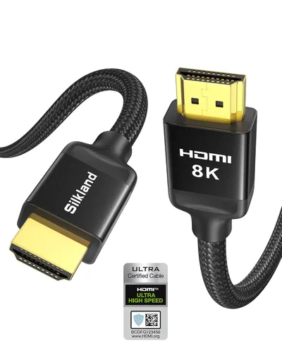Miniatura 13 de Silkland Cable HDMI 2.1 corto de 1 pie de 10K 8K (trenzado de nylon), cable HDMI de ultra alta velocidad [8K @60Hz, 4K @240Hz 144HZ 120Hz] 48Gbps