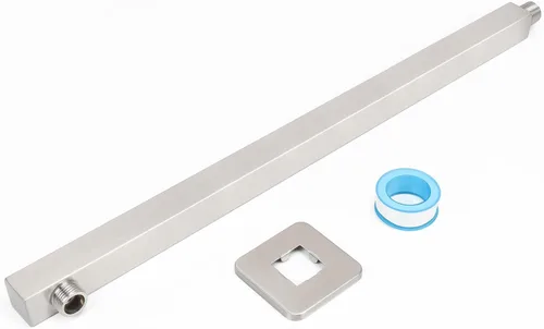 Miniatura 6 de Brazo de Ducha HarJue, Extensor de Cabezal de Ducha de Lluvia, Con Brida y Cinta de Teflón, Hecho de Acero Inoxidable Grueso para Ducha de Lluvia