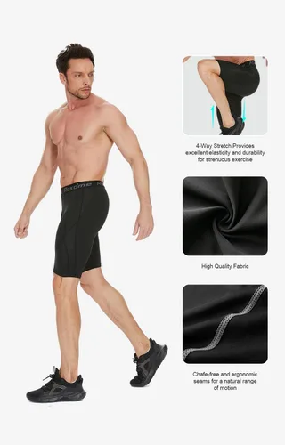 Miniatura 4 de Paquete de 5 o 1 pantalones cortos de compresión para hombre, pantalones cortos deportivos de elastano, para entrenamiento, correr, ropa
