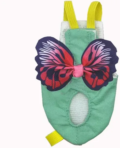 Miniatura 7 de Arnés de 2 piezas para pañales para pájaros con forro impermeable, ropa para pañales para pájaros con correa voladora, cuerda protectora para loros