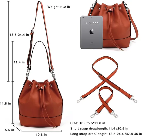 Miniatura 4 de AFKOMST Bolsos y monederos para mujer con cordón y bolsos de hombro con 2 correas desmontables