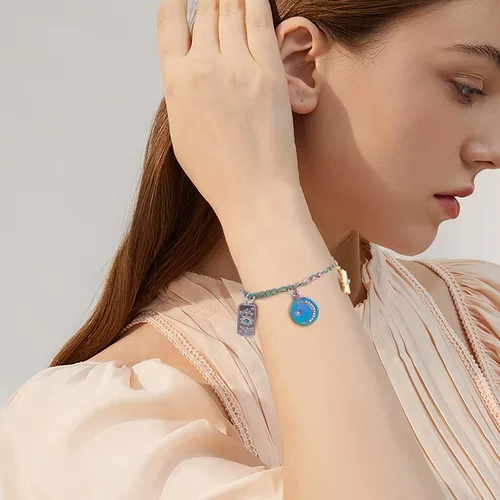 Miniatura 7 de 14 dijes de estrella de luna 304 de acero inoxidable con diamantes de imitación colgantes para manualidades, joyas, collares, aretes, suministros