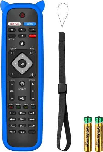 NH500UP - Reemplazo de mando a distancia compatible con Philips TV Remote Reemplazo con cubierta azul brillante para NH500U NH500UW NH503UP con