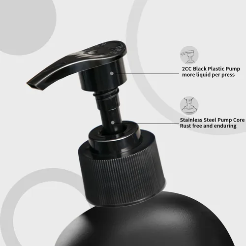 Miniatura 4 de MOMEEMO Juego de 2 dispensadores de jabón, contiene dispensador de jabón para platos y manos, perfecto para decoración de cocina negra (negro)