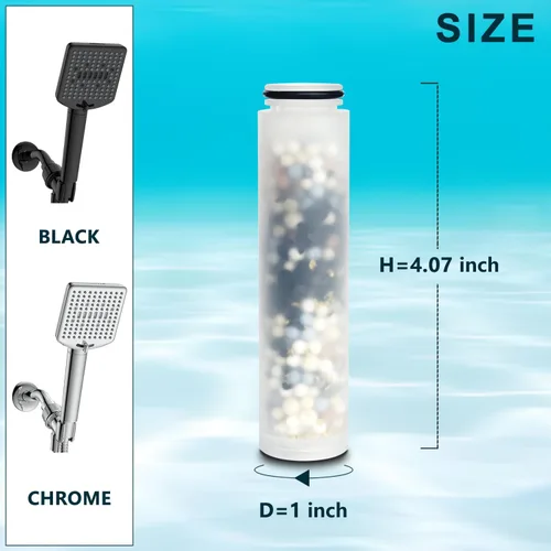 Miniatura 7 de Homlord - Cartucho de repuesto para cabezal de ducha de mano Homlord, paquete de 3 filtros suavizantes de agua multietapa para agua dura (3 unidades)