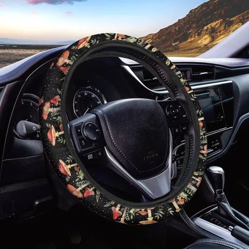 Miniatura 11 de Funda de volante de 15 pulgadas, naranja, para automóvil - Fundas de volante de auto de Batimóvil, accesorios de Halloween, de neopreno, Murciélago