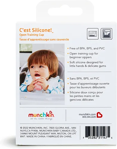 Miniatura 7 de Munchkin Taza de entrenamiento para sorber, taza pequeña de silicona abierta para bebés y niños pequeños de 4 meses de edad en adelante, 2 onzas