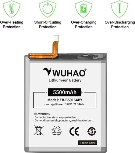 Miniatura 2 de WUHAO Batería de repuesto para Samsung Galaxy S23+ Plus EB-BS916ABY Batería de repuesto actualizada para Galaxy S23+ Plus SM-S916B SM-S916N SM-S916U
