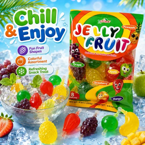 Miniatura 7 de Apexy Caramelos de gelatina de frutas, varios bocadillos de gelatina en forma de fruta, sabor a fresa, mango, manzana, piña, uva, caramelo asiático