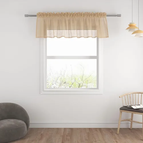 Miniatura 39 de UPOPO Paneles de Cortina Beige Pequeños Cortinas Transparentes de Gasa de 16 Pulgadas de Largo Cortinas de Cocina de Voile con Textura de Lino