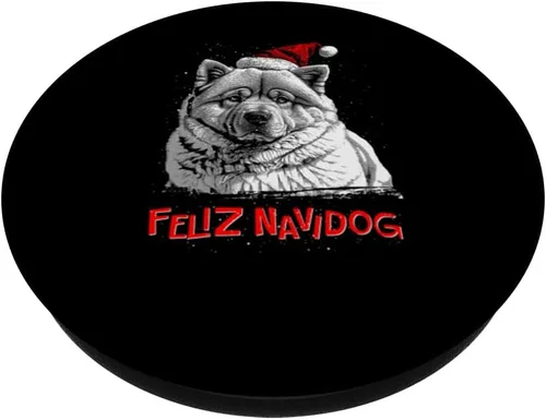Miniatura 2 de Chow Chow Santa Claus Hat Merry Christmas Dog X-Mas Dogs PopSockets MagSafe PopGrip for iPhone