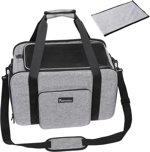 Miniatura 14 de Transportador Petmolico para gatos de lados blandos, bolsa para mascotas pequeñas y medianas, para gatitos 16LBs - Transportador de viaje para Rosa