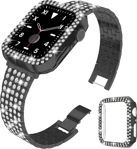Miniatura 2 de QVLANG - Correa para Apple Watch de 1.496 in, 1.575 in, 1.654 in, 1.732 in (38, 40, 42 y 44 mm), serie 5/4/3/2/1, Serie de correa ostentosa