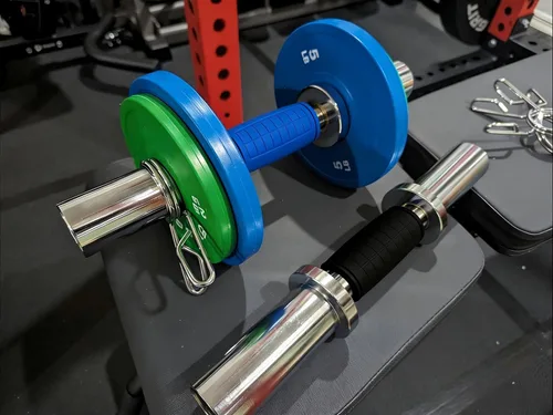 Miniatura 3 de qibylift Manijas de mancuernas de agarre grueso, goma de silicona gruesa, entrenador de fuerza para levantamiento de pesas, accesorios de cable, Rojo