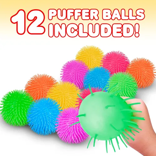 Miniatura 2 de ArtCreativity Bolas infladas, paquete de 12, bolas de alivio del estrés con puntas, suaves y estrujables para niños y adultos, bolas sensoriales