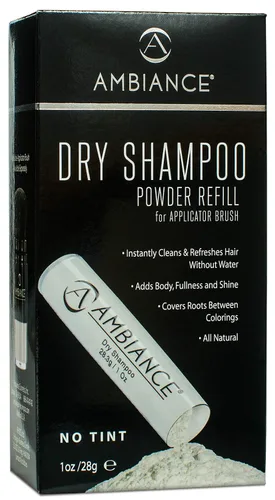 Miniatura 8 de Ambiance Dry Shampoo 3 en 1 limpia, cubre y oculta. Absorbe aceite para refrescar el cabello, aumentar el cuerpo y el brillo. Cubre raíces y grises