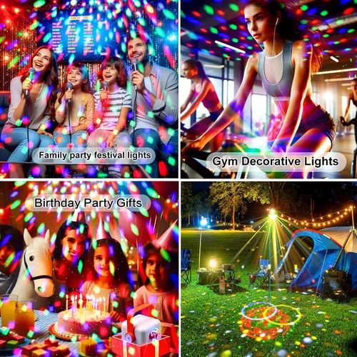 Miniatura 3 de DJANT Luces de bola de discoteca para fiesta de DJ, proyector de luces estroboscópicas de escenario, activado por sonido con control remoto