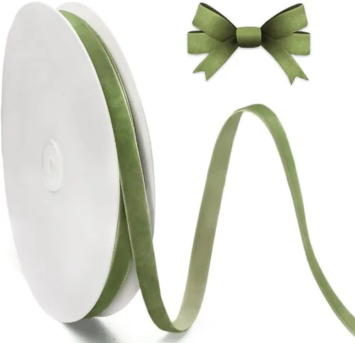 Miniatura 9 de Hying Cintas navideñas de champán para manualidades, 3/8 pulgadas x 25 yardas, cinta de color camello claro, cintas de Navidad para envolver